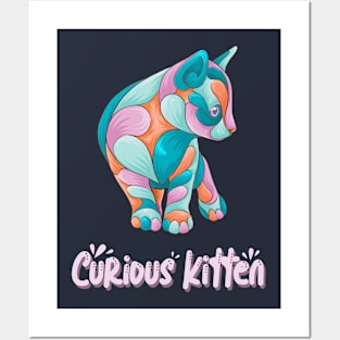 curious kitten Posters and Art